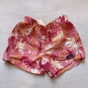 Patagonia pink and orange board shorts, sz 6-12m